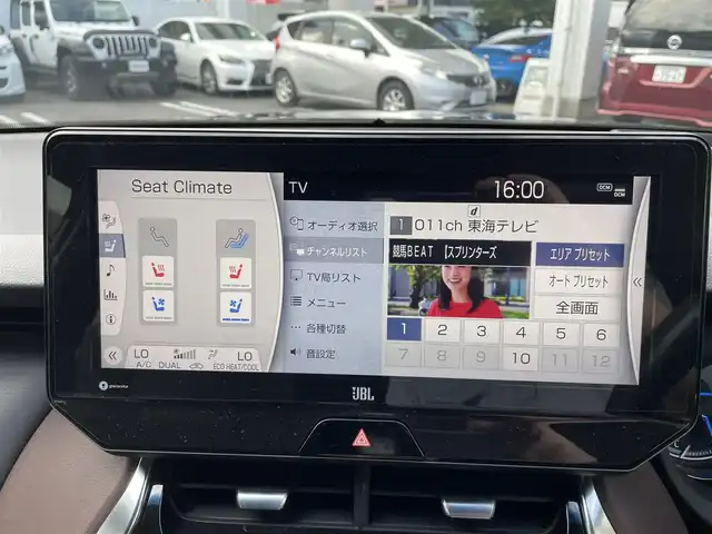 トヨタ ハリアー ハイブリッド Z レザーパッケージ 愛知県 2020(令2)年 7.5万km プレシャスブラックパール ワンオーナー/4WD/純正メーカーナビ(AM/FM/BT/USB/フルセグTV)/トヨタセーフティセンス/　・プリクラッシュセーフティー/　・ブラインドスポットモニター/　・クリアランスソナー/　・リアクロストラフィックアラート/　・レーントレーシングアシスト/　・パーキングサポートブレーキ/　・ロードサインアシスト/レザーシート/パノラミックビューモニタ/デジタルインナーミラー（ドラレコ付）/ヘッドアップディスプレイ/メモリー機能付きパワーシート/シートヒーター（D/N席）/シートベンチレーション（D/N席）/ハンドルヒーター/電動パーキングブレーキ/ブレーキホールド/ドライブモード切替/純正19インチアルミホイール/ビルドインETC2.0/スマートキー/スペアキー×1/取説/保証書