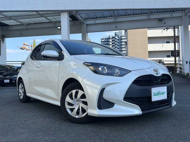 トヨタ ヤリス G 宮崎県 2021(令3)年 4.7万km ホワイトパールクリスタルシャイン 純正ナビ Bluetooth バックカメラ USB入力端子 ETC 前方のみドライブレコーダー 前後コーナーセンサー パワーステアリング パワーウィンドウ LEDライト 衝突軽減システム オートライト レーダークルーズコントロール