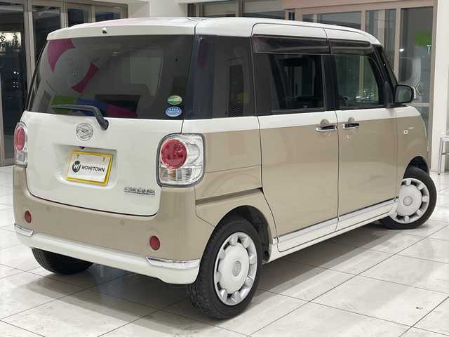 ダイハツ ムーヴ キャンバス X メイクアップ リミテッド SAⅢ 埼玉県 2019(平31)年 4.1万km パールホワイトⅢ/ナチュラルベージュマイカメタリック 2トーン スマートアシスト3/純正ナビ/　　CD/DVD/BT/フルセグTV/パノラマモニター/両側パワースライドドア/オートライト/オートハイビーム/アイドリングストップ/ステアリングスイッチ/プッシュスタート/ETC/禁煙車