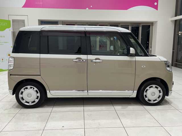 ダイハツ ムーヴ キャンバス X メイクアップ リミテッド SAⅢ 埼玉県 2019(平31)年 4.1万km パールホワイトⅢ/ナチュラルベージュマイカメタリック 2トーン スマートアシスト3/純正ナビ/　　CD/DVD/BT/フルセグTV/パノラマモニター/両側パワースライドドア/オートライト/オートハイビーム/アイドリングストップ/ステアリングスイッチ/プッシュスタート/ETC/禁煙車