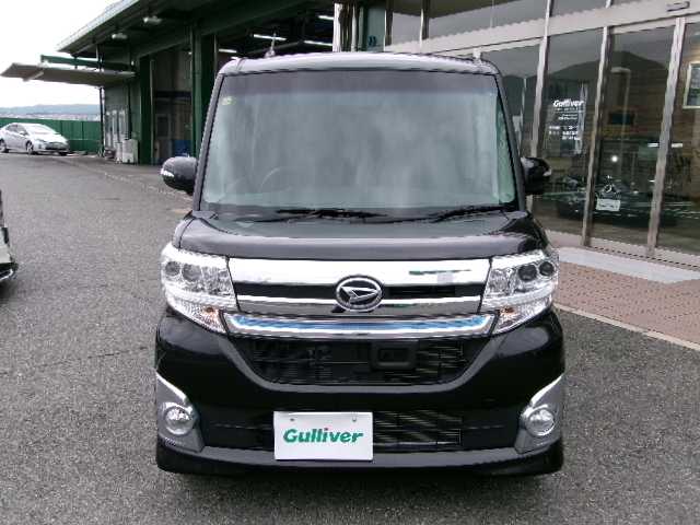 ダイハツ タント カスタム RS トップED SA 奈良県 2014(平26)年 0.8万km ブラックマイカメタリック /スマートキー/スペアキー1個有/スマートアシスト/両側パワースライドドア/LEDヘッドライト/オートライト/イクリプスメモリーナビ地デジフルセグTV/　「AVN-Z04iW」/バックカメラ/ハンドルスイッチ/革巻きステアリング/合皮ハーフレザーシート/登録時走行7338km/15インチアルミ