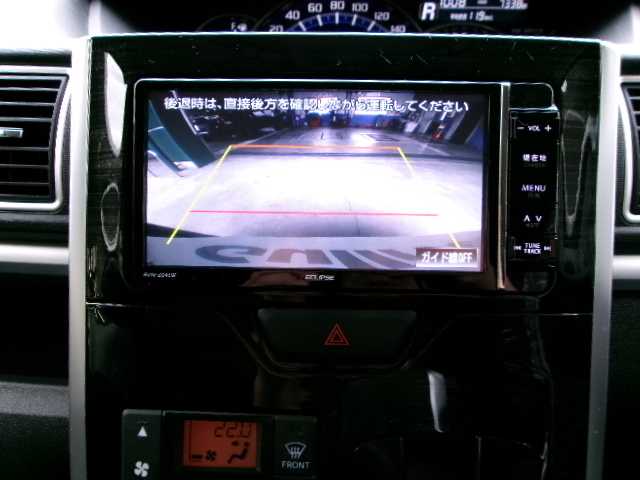 ダイハツ タント カスタム RS トップED SA 奈良県 2014(平26)年 0.8万km ブラックマイカメタリック /スマートキー/スペアキー1個有/スマートアシスト/両側パワースライドドア/LEDヘッドライト/オートライト/イクリプスメモリーナビ地デジフルセグTV/　「AVN-Z04iW」/バックカメラ/ハンドルスイッチ/革巻きステアリング/合皮ハーフレザーシート/登録時走行7338km/15インチアルミ