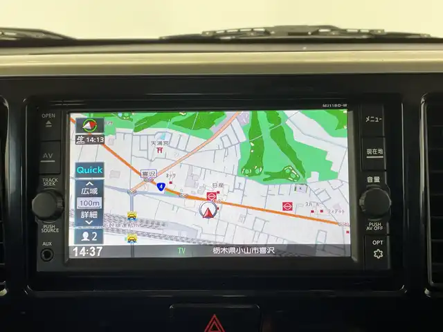 日産 デイズ ルークス ハイウェイスターX 栃木県 2018(平30)年 4万km ブラック 純正ナビ/（Bluetooth/CD/フルセグTV/AUX）/バックカメラ/フロントカメラ/サイドカメラ/全周囲カメラ/サイドエアロ/リアエアロ/ETC/両側パワースライドドア/革巻きシフトノブ/ドアバイザー/オートライト/LEDヘッドライト/横滑り防止装置/スマートキー/プッシュスタート/アイドリングストップ/電動格納ミラー/純正アルミホイール/純正フロアマット