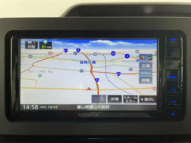 ダイハツ タント カスタム RS 富山県 2024(令6)年 0.3万km クールバイオレットクリスタルシャイン 社外ナビ（AM/FM/CD/DVD/BT）/フルセグTV/パノラマモニター/両側パワースライドドア/前席シートヒーター/衝突被害軽減ブレーキ/ハーフレザーシート/コーナーセンサー/ＬＥＤヘッドライト/オートライト/フォグランプ/電動パーキングブレーキ/オートブレーキホールド/横滑り防止装置/アイドリングストップ/純正フロアマット/プッシュスタート/保証書