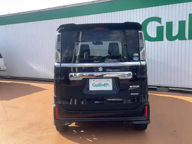 スズキ スペーシア カスタム HYBRID XS 三重県 2018(平30)年 3.8万km ブルーイッシュブラックパール3 純正ナビ/全方位モニター用カメラパッケージ/セーフティサポート/パワースライドドア（運転席側/助手席側）/LEDヘッドライト/オートライト/ボディ同色電動オート格納ドアミラー/サイドシルスポイラー/ボディ同色リアスポイラー/リアエアロバンパー/165/55R15タイヤ/　＊15インチアルミホイール/オートエアコン/シートヒーター（運転席）/キーレス/プッシュスタート