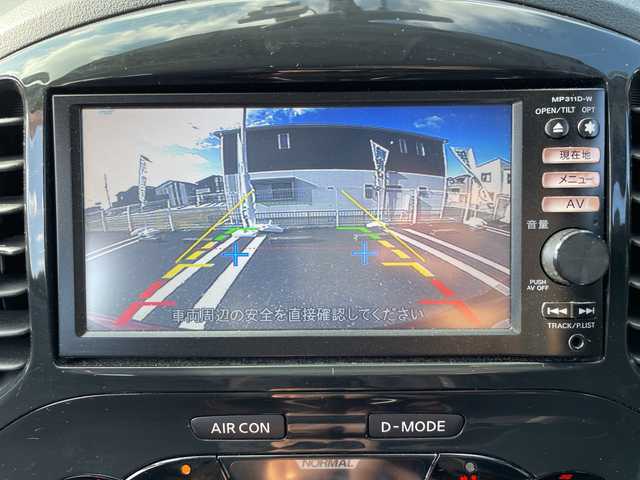 日産 ジューク 15RS タイプV 三重県 2012(平24)年 7.3万km ラディアントレッド 登録時72980km/禁煙車/純正7インチナビ(MP311D-W)/・フルセグ・Bluetooth・CD/DVD・AM/FM・SD/前方ドラレコ/バックカメラ/ETC/プッシュスタート/スマートキー/革巻きステアリング/フォグランプ/AUTOライト/電動格納ミラー/純正スチールホイール積込・サマータイヤ装着