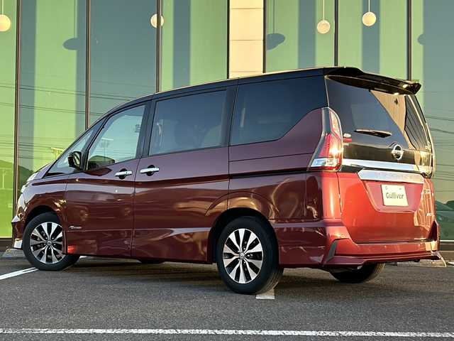 日産 セレナ ハイウェイスター V 福岡県 2018(平30)年 6.8万km マルーンレッド 2トーン アルパイン10インチナビ/【CD.DVD.Bluetooth.フルセグTV】/アラウンドビューモニター/エマージェンシーブレーキ/両側電動スライドドア/クルーズコントロール/LEDヘッドライト/オートライト/ドライブレコーダー/レザー調シートカバー/ETC/クリアランスソナー/スマートキー/プッシュスタート