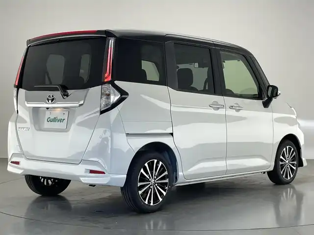 トヨタ ルーミー カスタムG－T 愛知県 2025(令7)年 0.1千km ブラックマイカメタリック/パールホワイト2トーン 登録済未使用車/走行距離１０km/純正９インチディスプレイオーディオ/スマートアシストIII/コンフォートパッケージ/HDMI/パノラミックビューモニター/レーダークルーズコントロール/シートヒーター/パーキングセンサー/両側パワースライドドア/ETC/フルセグTV/LEDオートライト/フォグランプ/純正アルミホイール/純正フロアマット/衝突被害軽減ブレーキ/禁煙車