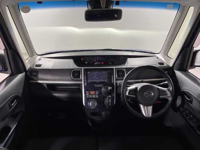 ダイハツ タント カスタム RS トップED SA Ⅲ 福岡県 2017(平29)年 7.4万km ディープブルークリスタルマイカ 禁煙車/社外メモリナビ/・CD/DVD/BT/フルセグTV/・バックモニター/スマートアシスト３/両側パワースライドドア/革巻きステアリング/・ステアリングリモコン/ETC/ハーフレザーシート/・シートヒーター（D）/アイドリングストップ/スマートキー/・スペアキー/・プッシュスタート/LEDヘッドライト/・オートライト/・フォグランプ/純正アルミホイール/純正フロアマット/純正ドアバイザー