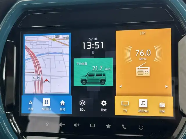スズキ ハスラー HYBRID G 兵庫県 2020(令2)年 4.4万km デニムブルー ガンメタリック 2トーン 純正9インチナビ/(CD/DVD/BT/USB/iPod)/フルセグTV/バックカメラ/ETC/衝突軽減ブレーキ/コーナーセンサー/シートヒーター/オートライト/ISOFIX/電動格納ミラー/スマートキー/純正フロアマット/純正ドアバイザー