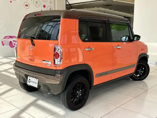 スズキ ハスラー ワンダラー 埼玉県 2018(平30)年 1.9万km パッションオレンジ/ウッディブラウン2トーンルーフ デュアルカメラブレーキサポート/純正ナビ/　　CD/DVD/BT/フルセグTV/バックカメラ/HIDオートライト/ハーフレザー/シートヒーター/ルーフレール/ミラーヒーター/アイドリングストップ/ステアリングスイッチ/前後ドライブレコーダー/プッシュスタート/ETC/禁煙車