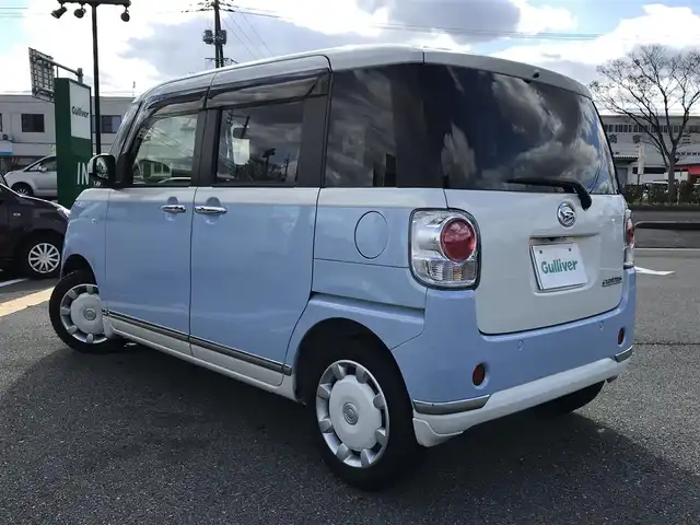 ダイハツ ムーヴ キャンバス G メイクアップ SA Ⅲ 鳥取県 2018(平30)年 2.4万km パールホワイトⅢ/シルキーブルーパール 2トーン ワンオーナー/純正ナビ/フルセグ/CD/DVD/BT/全方位カメラ/スマートアシスト/両側パワースライドドア/ドライブレコーダー・ETC/LEDヘットライト/ハイビームアシスト/プッシュエンジンスタート/アイドリングストップ/スペアキー/フロアマット・ドアバイザー/サマータイヤセット積込（/タイヤ溝４部山）