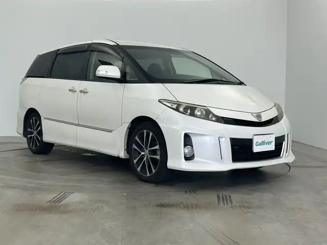 トヨタ エスティマ アエラス プレミアムエディション 岡山県 2014(平26)年 18.6万km ホワイトパールクリスタルシャイン 社外ナビ/AVIC-MRZ099W/（CD/DVD/BT/TV)/バックカメラ/フリップダウンモニター/両側パワースライドドア/ETC/クルーズコントロール/オートライト/HID