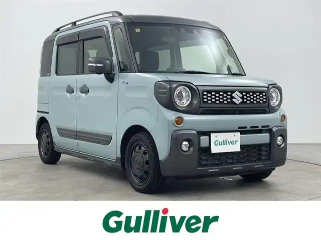 スズキ スペーシア ギア HYBRID XZ 大分県 2021(令3)年 3.6万km オフブルーメタリック/ガンメタリック2トーンルーフ 社外ナビ/（フルセグ/CD/DVD/Bluetooth）/全方位カメラ/スズキセーフティーサポート/・アダクティブクルーズコントロール/・車線逸脱抑制機能/・ハイビームアシスト/・衝突軽減ブレーキ/前後ドライブレコーダー/両側パワースライドドア/スリムサーキュレーター/ETC/前席シートヒーター/スマートキープッシュスタート