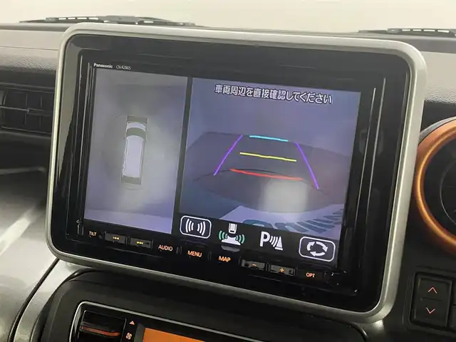 スズキ スペーシア ギア HYBRID XZ 大分県 2021(令3)年 3.6万km オフブルーメタリック/ガンメタリック2トーンルーフ 社外ナビ/（フルセグ/CD/DVD/Bluetooth）/全方位カメラ/スズキセーフティーサポート/・アダクティブクルーズコントロール/・車線逸脱抑制機能/・ハイビームアシスト/・衝突軽減ブレーキ/前後ドライブレコーダー/両側パワースライドドア/スリムサーキュレーター/ETC/前席シートヒーター/スマートキープッシュスタート