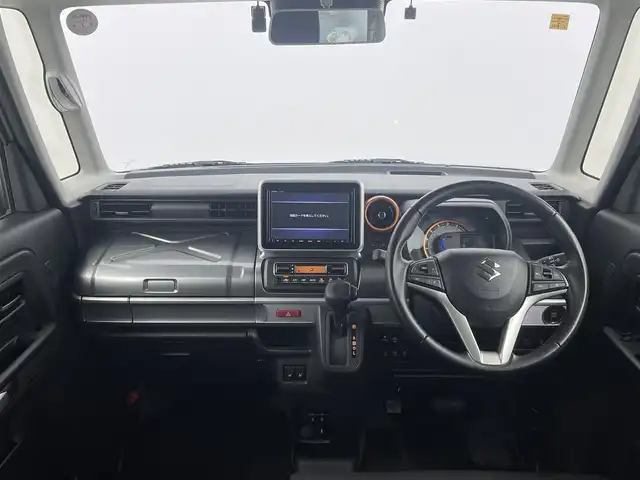 スズキ スペーシア ギア HYBRID XZ 大分県 2021(令3)年 3.6万km オフブルーメタリック/ガンメタリック2トーンルーフ 社外ナビ/（フルセグ/CD/DVD/Bluetooth）/全方位カメラ/スズキセーフティーサポート/・アダクティブクルーズコントロール/・車線逸脱抑制機能/・ハイビームアシスト/・衝突軽減ブレーキ/前後ドライブレコーダー/両側パワースライドドア/スリムサーキュレーター/ETC/前席シートヒーター/スマートキープッシュスタート