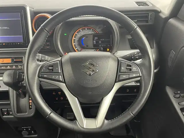 スズキ スペーシア ギア HYBRID XZ 大分県 2021(令3)年 3.6万km オフブルーメタリック/ガンメタリック2トーンルーフ 社外ナビ/（フルセグ/CD/DVD/Bluetooth）/全方位カメラ/スズキセーフティーサポート/・アダクティブクルーズコントロール/・車線逸脱抑制機能/・ハイビームアシスト/・衝突軽減ブレーキ/前後ドライブレコーダー/両側パワースライドドア/スリムサーキュレーター/ETC/前席シートヒーター/スマートキープッシュスタート