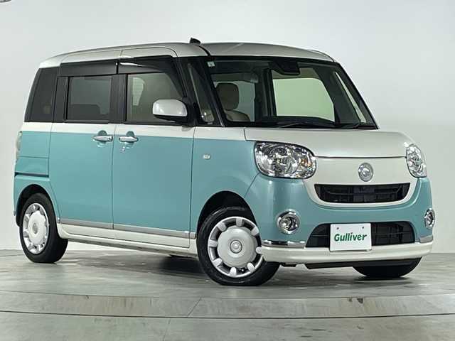 ダイハツ ムーヴ キャンバス X メイクアップ リミテッド SAⅢ 広島県 2019(令1)年 3.1万km パールホワイトⅢ/ファインミントメタリック 2トーン 禁煙/スマートアシストIII/・衝突軽減ブレーキ/・車線逸脱警報/・誤発進抑制制御/・オートハイビーム/社外ディスプレイオーディオ（DDX4190BT）/(BT/DVD/CD/USB/Spotify)/バックカメラ（未接続）/両側パワースライドドア/リアセンサー（御発進抑制）/社外LEDヘッドライト/フォグランプ/オートライト/スマートキー/プッシュスタート/スペアキー/純正ドアバイザー/フロアマット/電動格納ミラー/アイドリングストップ/ヘッドライトレベライザー/ステアリングスイッチ/取扱説明書