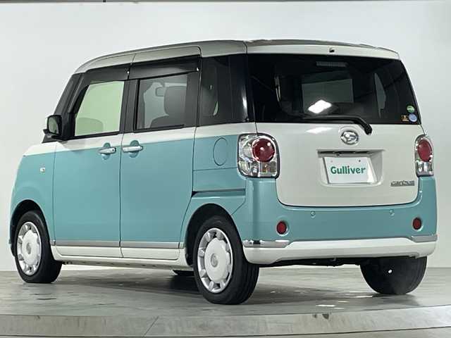 ダイハツ ムーヴ キャンバス X メイクアップ リミテッド SAⅢ 広島県 2019(令1)年 3.1万km パールホワイトⅢ/ファインミントメタリック 2トーン 禁煙/スマートアシストIII/・衝突軽減ブレーキ/・車線逸脱警報/・誤発進抑制制御/・オートハイビーム/社外ディスプレイオーディオ（DDX4190BT）/(BT/DVD/CD/USB/Spotify)/バックカメラ（未接続）/両側パワースライドドア/リアセンサー（御発進抑制）/社外LEDヘッドライト/フォグランプ/オートライト/スマートキー/プッシュスタート/スペアキー/純正ドアバイザー/フロアマット/電動格納ミラー/アイドリングストップ/ヘッドライトレベライザー/ステアリングスイッチ/取扱説明書