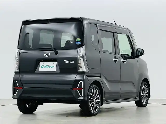 ダイハツ タント カスタム RS 福島県 2019(令1)年 3.8万km ブラックマイカメタリック スマートアシスト　/バックカメラ　/ドライブレコーダー　/両側パワースライドドア　/運転席ロングスライドシート　/SDナビゲーション/【AM/FM/DISC/Bluetooth/フルセグ】/型番:AVIC-RZ511 /ステアリングスイッチ　/ＥＴＣ　/プッシュスタート　/・スマートキー　/ＬＥＤライト　/・オートライト　/・フォグライト/リアサンシェード/純正ドアバイザー/USB入力端子/革調シートカバー