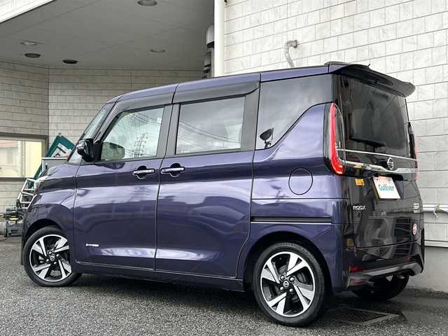 日産 ルークス HWS Gターボ プロパイロットED 神奈川県 2023(令5)年 1.3万km アメジストパープル プロパイロット/純正ディーラーナビ(AM/FM/SD/BT/フルセグTV)/全方位カメラ/レーダークルーズコントロール/両側パワースライドドア/ハンズフリースライドドア/エマージェンシーブレーキ/車線逸脱警告/オートハイビーム/ETC/前方ドライブレコーダー/2列目サーキュレーター/2列目サンシェード/オートライト/純正フロアマット/純正ドアバイザー/ステアリングスイッチ/ISOFIX/スペアキー×1/保証書/取扱説明書