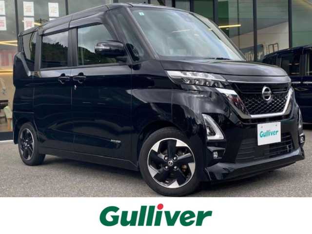 日産 ルークス ハイウェイスター X 兵庫県 2021(令3)年 8.1万km ブラック 純正SDナビ/アラウンドビューモニター/アイドリングストップ/ドアバイザー/プッシュスタート/片側パワースライドドア/ハンズフリーオートスライドドア/ETC/オートライト/ステアリングスイッチ