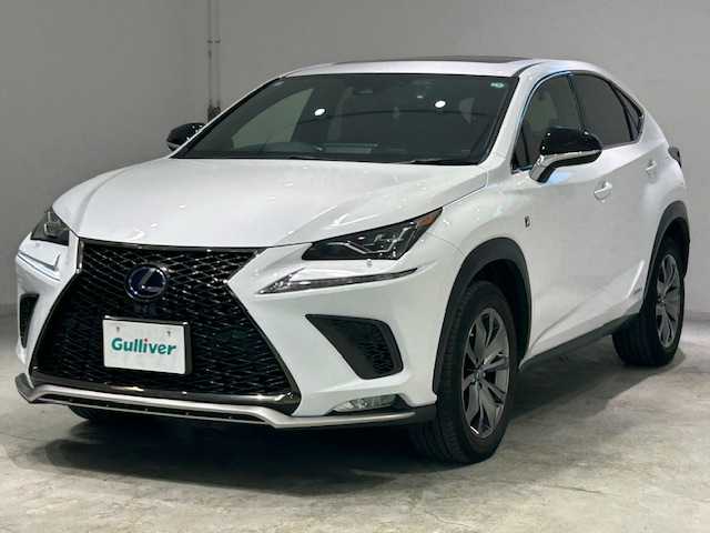 レクサス ＮＸ 300h Fスポーツ 宮城県 2020(令2)年 8万km ホワイトノーヴァガラスフレーク 4WD/サンルーフ/純正ナビ/アラウンドビューモニター/フルセグTV/Bluetooth/CD/レクサスセーフティシステム＋/・プリクラッシュセーフティ/・レーントレーシングアシスト/・オートマチックハイビーム/・アダプティブハイビームシステム/・レーダークルーズコントロール/・ロードサインアシスト/・先行者発進告知機能/ブラインドスポットモニター/ブレーキホールド/クリアランスソナー/パドルシフト/MTモード付きAT/ステアリングヒーター/本革レザーシート/シートメモリー/エアーシート/シートヒーター/全席パワーシート/全方位ドライブレコーダー/純正ビルトインETC2.0/アルミホイール/純正フロアマット/LEDヘッドライト