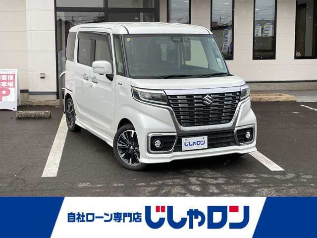スズキ スペーシア カスタム HYBRID XS 青森県 2018(平30)年 12.8万km ピュアホワイトP (株)IDOMが運営する【じしゃロン青森店】の自社ローン対象車両になります。こちらは現金ご利用時の価格です。自社ローンご希望の方は別途その旨お申付け下さい。/４ＷＤ/純正パイオニア製８型メモリーナビ/　AM/FM/CD/DVD/SD/BT/フルセグＴＶ/全周囲カメラ/純正ナビ連動ドライブレコーダー/両側パワースライドドア/衝突被害軽減システム/横滑り防止装置/レーンキープアシスト/リアコーナーセンサー/オートライト/ＬＥＤヘッドライト/フォグランプ/ドアバイザー/純正フロアマット/ハーフレザーシート（合皮）/純正１５インチアルミホイール装着