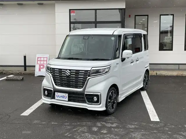 スズキ スペーシア カスタム HYBRID XS 青森県 2018(平30)年 12.8万km ピュアホワイトP (株)IDOMが運営する【じしゃロン青森店】の自社ローン対象車両になります。こちらは現金ご利用時の価格です。自社ローンご希望の方は別途その旨お申付け下さい。/４ＷＤ/純正パイオニア製８型メモリーナビ/　AM/FM/CD/DVD/SD/BT/フルセグＴＶ/全周囲カメラ/純正ナビ連動ドライブレコーダー/両側パワースライドドア/衝突被害軽減システム/横滑り防止装置/レーンキープアシスト/リアコーナーセンサー/オートライト/ＬＥＤヘッドライト/フォグランプ/ドアバイザー/純正フロアマット/ハーフレザーシート（合皮）/純正１５インチアルミホイール装着