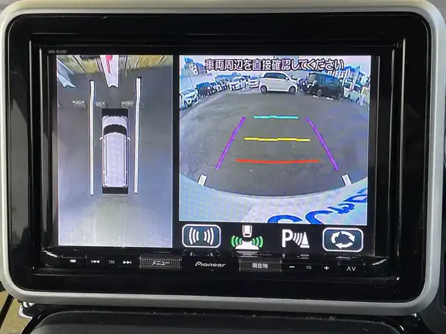 スズキ スペーシア カスタム HYBRID XS 青森県 2018(平30)年 12.8万km ピュアホワイトP (株)IDOMが運営する【じしゃロン青森店】の自社ローン対象車両になります。こちらは現金ご利用時の価格です。自社ローンご希望の方は別途その旨お申付け下さい。/４ＷＤ/純正パイオニア製８型メモリーナビ/　AM/FM/CD/DVD/SD/BT/フルセグＴＶ/全周囲カメラ/純正ナビ連動ドライブレコーダー/両側パワースライドドア/衝突被害軽減システム/横滑り防止装置/レーンキープアシスト/リアコーナーセンサー/オートライト/ＬＥＤヘッドライト/フォグランプ/ドアバイザー/純正フロアマット/ハーフレザーシート（合皮）/純正１５インチアルミホイール装着