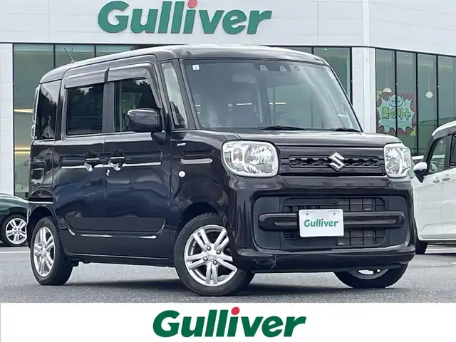 スズキ スペーシア HYBRID G 島根県 2021(令3)年 2.7万km アーバンブラウンパールメタリック 登録時走行距離　26860km/ワンオーナー/保証書/取扱説明書/社外ナビ（AVN113MV）/ワンセグテレビ/プッシュスタート/スマートキー/スペアキー/ドアバイザー/純正フロアマット/コーナーセンサー/横滑り防止装置/車線逸脱警報/衝突軽減システム/社外アルミ１４インチ