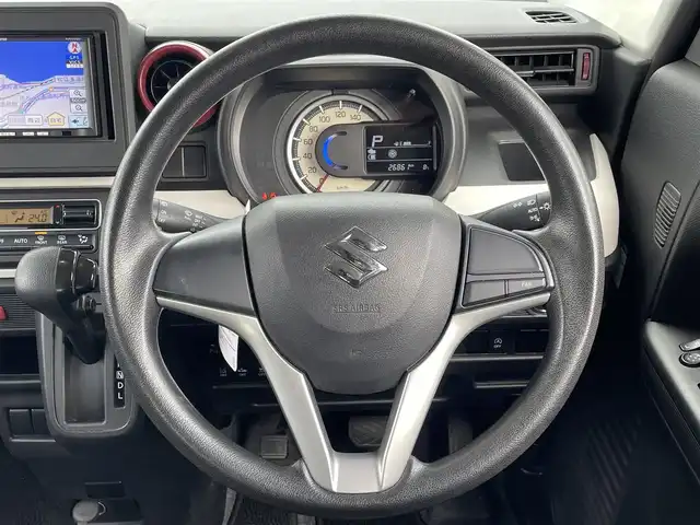 スズキ スペーシア HYBRID G 島根県 2021(令3)年 2.7万km アーバンブラウンパールメタリック 登録時走行距離　26860km/ワンオーナー/保証書/取扱説明書/社外ナビ（AVN113MV）/ワンセグテレビ/プッシュスタート/スマートキー/スペアキー/ドアバイザー/純正フロアマット/コーナーセンサー/横滑り防止装置/車線逸脱警報/衝突軽減システム/社外アルミ１４インチ