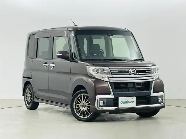 ダイハツ タント カスタム RS トップED SAⅡ 福島県 2016(平28)年 11.7万km プラムブラウンクリスタルマイカ スマートアシストII　/・車線逸脱警報/・コーナーセンサー/・衝突被害軽減ブレーキ/ＳＤナビ　/【AM/FM/DVD/CD/Bluetooth/フルセグ】/型番:NX615W/バックカメラ　/ＥＴＣ　/両側パワースライドドア　/ハーフレザーシート　/プッシュスタート　/・スマートキー　/・スペアキー/ＬＥＤライト　/・オートライ　/・フォグライト　/純正フロアマット　/純正ドアバイザー/横滑り防止装置/・アイドリングストップ/保証書/・取扱説明書/・ナビ取扱説明書