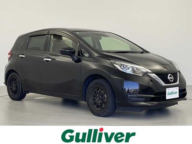 日産 ノート X 岐阜県 2021(令3)年 4.4万km スーパーブラック 純正ナビ/CD/Bluetooth/TV/AM/FM/インテリジェントエマージェンシーブレーキ/前後コーナーセンサー/車線逸脱警報/ETC/ハロゲンヘッドライト/アイドリングストップ/オートライト/プッシュスタート/ドアバイザー/社外14インチアルミホイール