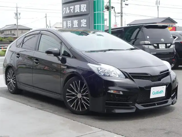 トヨタ プリウス G ツーリングセレクション 静岡県 2009(平21)年 11.2万km ブラック 社外車高長（カヤバ）/社外バンパー　フロント／リア/社外シートカバー/社外18インチアルミホイル（WORK）/社外オーディオ（カロッツェリア）/　CD/BT/USB/AUX/ETC/クルーズコントロール/スマートキー/プッシュスタート/ヘッドライトウォッシャー/社外LEDヘッドライト/純正フロアマット/純正ドアバイザー/取扱説明書/保証書