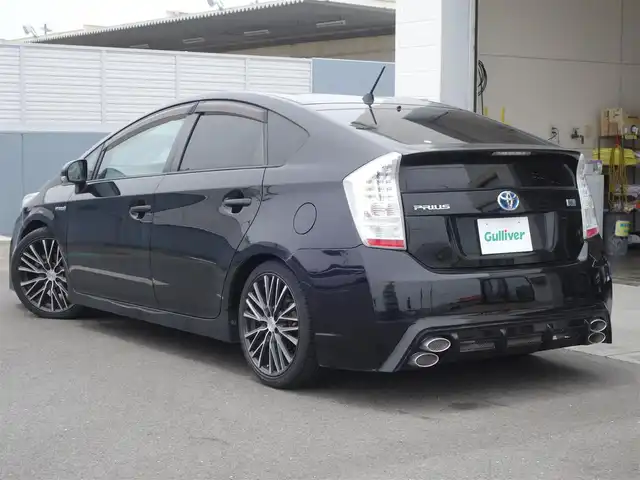 トヨタ プリウス G ツーリングセレクション 静岡県 2009(平21)年 11.2万km ブラック 社外車高長（カヤバ）/社外バンパー　フロント／リア/社外シートカバー/社外18インチアルミホイル（WORK）/社外オーディオ（カロッツェリア）/　CD/BT/USB/AUX/ETC/クルーズコントロール/スマートキー/プッシュスタート/ヘッドライトウォッシャー/社外LEDヘッドライト/純正フロアマット/純正ドアバイザー/取扱説明書/保証書