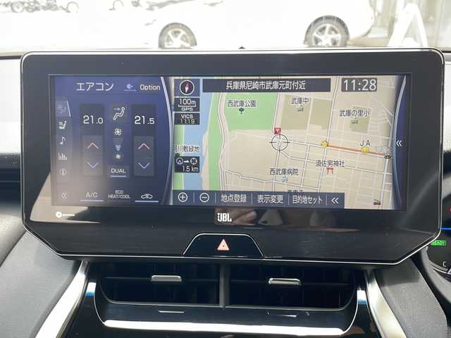 トヨタ ハリアー ハイブリッド Z レザーパッケージ 兵庫県 2021(令3)年 1.8万km プレシャスブラックパール 4WD/ワンオーナー/純正メモリナビ/Bluetooth・AM/FM・USB・AUX/フルセグTV（走行中視聴可能）/JBLプレミアムサウンドシステム（９スピーカー）/全方位カメラ/カラーヘッドアップディスプレイ/デジタルインナーミラー/ETC2.0/ドラレコ付きデジタルインナーミラー/オートブレーキホールド/アンチロック・ブレーキ・システム/衝突被害軽減システム/横滑り防止装置/盗難防止装置/アイドリングストップ/クルーズコントロール（追従あり）/コーナーセンサー（前後）/レーンキープアシスト/オートライト/ハンズフローパワーバックドア/メモリシート/快適温熱シート（運転席、助手席）/パワーシート（運転席、助手席）ポジションメモリー/シートヒーター/カーテンエアバッグ/純正アルミホイール/純正フロアマット/スマートキー/スペアキー×1/保証書/取扱説明書