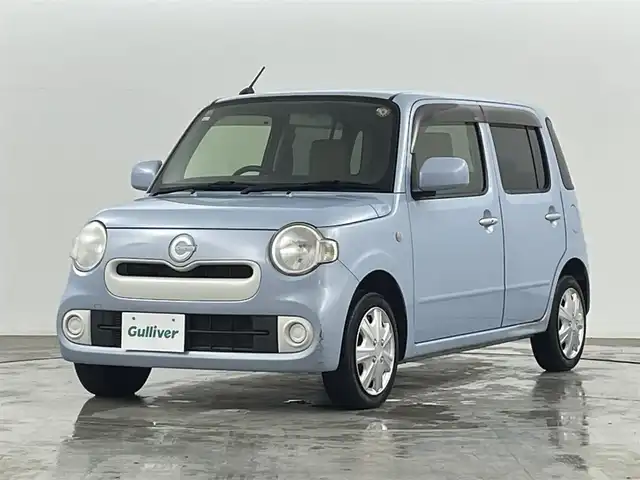 ダイハツ ミラ ココア X スマートセレ SN 福島県 2014(平26)年 6.8万km ミストブルーマイカメタリック 純正ナビ/・ワンセグTV/Bluetooth/CD/DVD/USB/・バックカメラ/アイドリングストップ/ヘッドライトレベライザー/ベンチシート/スマートキー/電動格納ミラー/純正フロアマット/ドアバイザー