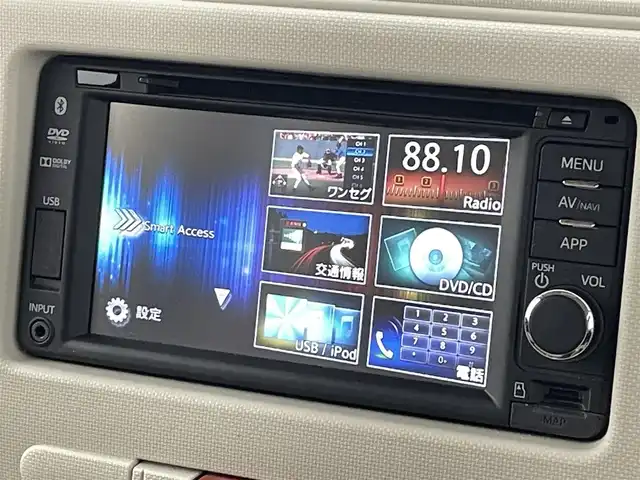 ダイハツ ミラ ココア X スマートセレ SN 福島県 2014(平26)年 6.8万km ミストブルーマイカメタリック 純正ナビ/・ワンセグTV/Bluetooth/CD/DVD/USB/・バックカメラ/アイドリングストップ/ヘッドライトレベライザー/ベンチシート/スマートキー/電動格納ミラー/純正フロアマット/ドアバイザー