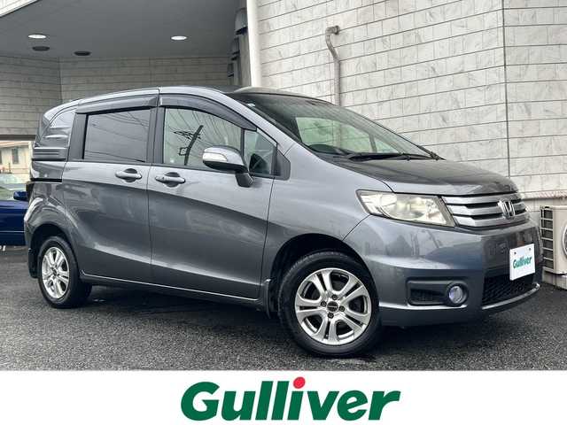ホンダ フリード スパイク G ジャストセレクション 神奈川県 2012(平24)年 9.5万km ポリッシュドメタルメタリック 純正ナビ（CD/DVD/AM/FM/ワンセグTV)/バックカメラ/ETC/クルーズコントロール/両側パワースライドドア/純正マット/社外アルミホイール/盗難防止装置/ABS/横滑り防止装置/エアバッグダブル+サイド/カーテンエアバッグ/電動格納ミラー/ドアバイザー/ISOFIX/オートライト/フォグランプ/スペアキー×１/取扱説明書