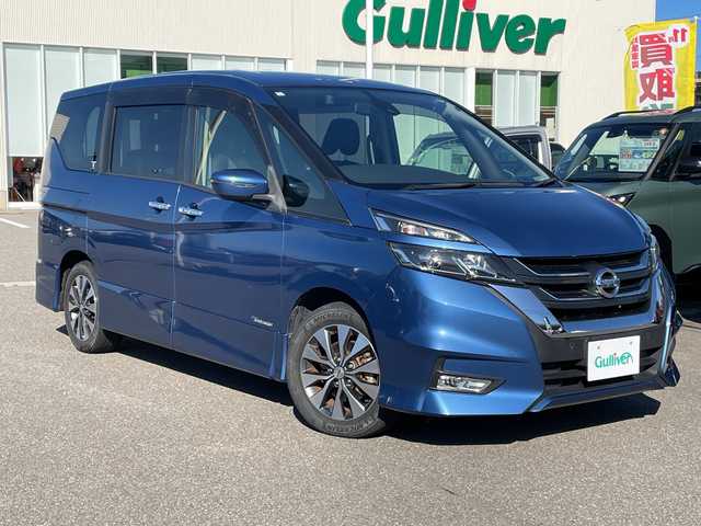 日産 セレナ ハイウェイスター G プロパイロットED 石川県 2016(平28)年 8.3万km シャイニングブルー 社外メモリーナビ　フルセグＴＶ　バックカメラ　ＬＥＤヘッドライト　ＥＴＣ　ドラレコ　両側パワースライドドア　プロパイロット　エマージェンシーブレーキ　プロパイロット　インテリキー　Ｐスタート　保証書