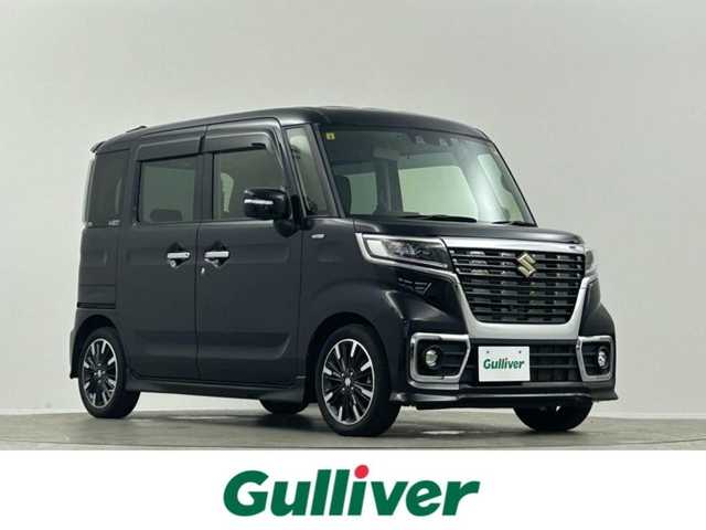 スズキ スペーシア カスタム HYBRID XS ターボ 埼玉県 2020(令2)年 4.6万km ブルーイッシュブラックパール3 禁煙　純正８型ナビ　両側電動スライドドア　全方位カメラ　シートヒーター　ＥＴＣ　ドライブレコーダー　ＬＥＤヘッドライト　ＨＵＤ　レーダークルーズコントロール　ＭＴモード付ＡＴ　Ｂｌｕｅｔｏｏｔｈ　フルセグTV　オートハイビーム