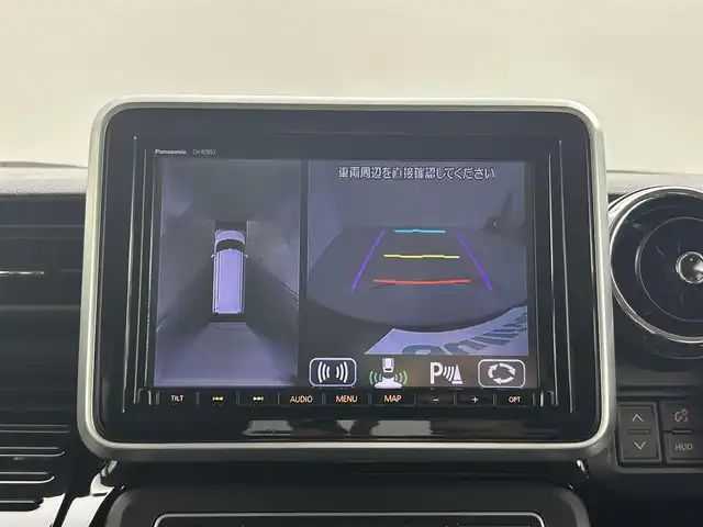 スズキ スペーシア カスタム HYBRID XS ターボ 埼玉県 2020(令2)年 4.6万km ブルーイッシュブラックパール3 禁煙　純正８型ナビ　両側電動スライドドア　全方位カメラ　シートヒーター　ＥＴＣ　ドライブレコーダー　ＬＥＤヘッドライト　ＨＵＤ　レーダークルーズコントロール　ＭＴモード付ＡＴ　Ｂｌｕｅｔｏｏｔｈ　フルセグTV　オートハイビーム
