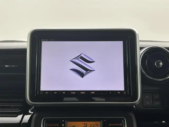 スズキ スペーシア カスタム HYBRID XS ターボ 埼玉県 2020(令2)年 4.6万km ブルーイッシュブラックパール3 禁煙　純正８型ナビ　両側電動スライドドア　全方位カメラ　シートヒーター　ＥＴＣ　ドライブレコーダー　ＬＥＤヘッドライト　ＨＵＤ　レーダークルーズコントロール　ＭＴモード付ＡＴ　Ｂｌｕｅｔｏｏｔｈ　フルセグTV　オートハイビーム