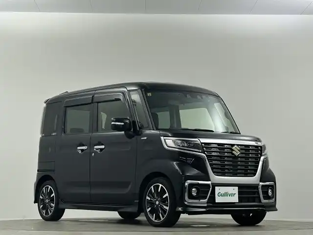 スズキ スペーシア カスタム HYBRID XS ターボ 埼玉県 2020(令2)年 4.6万km ブルーイッシュブラックパール3 禁煙　純正８型ナビ　両側電動スライドドア　全方位カメラ　シートヒーター　ＥＴＣ　ドライブレコーダー　ＬＥＤヘッドライト　ＨＵＤ　レーダークルーズコントロール　ＭＴモード付ＡＴ　Ｂｌｕｅｔｏｏｔｈ　フルセグTV　オートハイビーム