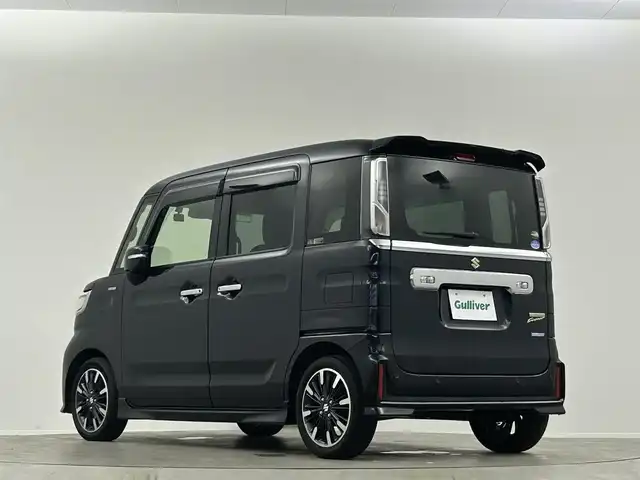 スズキ スペーシア カスタム HYBRID XS ターボ 埼玉県 2020(令2)年 4.6万km ブルーイッシュブラックパール3 禁煙　純正８型ナビ　両側電動スライドドア　全方位カメラ　シートヒーター　ＥＴＣ　ドライブレコーダー　ＬＥＤヘッドライト　ＨＵＤ　レーダークルーズコントロール　ＭＴモード付ＡＴ　Ｂｌｕｅｔｏｏｔｈ　フルセグTV　オートハイビーム