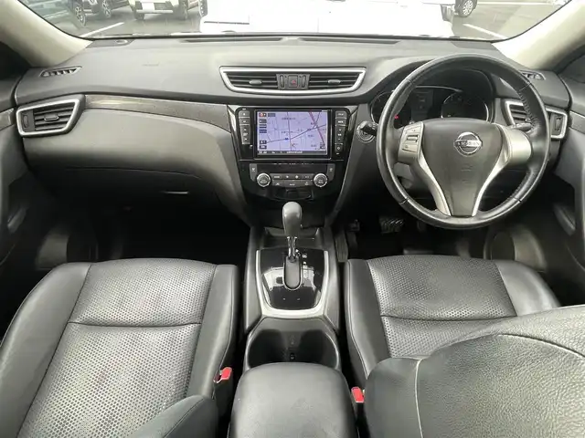 日産 エクストレイル 20X エマージェンシーブレーキ 島根県 2015(平27)年 15.6万km ダイヤモンドブラック ワンオーナー　/純正８型SDナビ　/フルセグTV　/DVD再生　/Bluetooth接続　/バックカメラ　/ビルトインETC　/アイドリングストップ/衝突軽減ブレーキ　/前後コーナーセンサー　/前席シートヒーター　/スマートキー　/純正LEDヘッドライト　/純正１７インチアルミホイール/純正フロアマット/保証書・取扱説明書（本体＋ナビ）