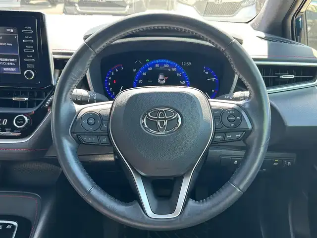 トヨタ カローラ スポーツ ハイブリッドG Z 静岡県 2019(令1)年 3.4万km ブラッキッシュアゲハガラスフレーク エンジンスタートボタン/パワーステアリング/パワーウィンドウ/アイドリングストップ/スマートキー/オートエアコン/クルーズコントロール/USB入力端子/ETC/純正ナビ/純正ドライブレコーダー/純正フロアマット/純正アルミホイール/ABS/横滑り防止装置/コーナーセンサー前後/レーンキープアシスト/盗難防止装置/オートライト/オートマチックハイビーム/LEDヘッドライト/W+サイドエアバック/カーテンエアバック/衝突軽減システム