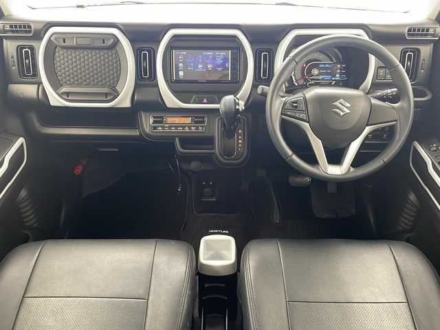 スズキ ハスラー HYBRID X 沖縄県 2021(令3)年 3.3万km シフォンアイボリーM 社外メモリナビ（MDV-D7088TW)/　CD/DVD/SD/USB/BT/フルセグ/バックカメラ/前後ドライブレコーダー/デュアルセンサーブレーキサポート/レーンキープアシスト/コーナーセンサー/オートマチックハイビーム/アイドリングストップ/シートカバー/前席シートヒーター/オートライト/LEDヘッドライト/純正15インチAW/純正フロアマット/サイド・リヤデカール/プッシュスタート/スマートキ―/取扱説明書