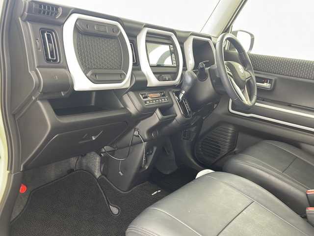 スズキ ハスラー HYBRID X 沖縄県 2021(令3)年 3.3万km シフォンアイボリーM 社外メモリナビ（MDV-D7088TW)/　CD/DVD/SD/USB/BT/フルセグ/バックカメラ/前後ドライブレコーダー/デュアルセンサーブレーキサポート/レーンキープアシスト/コーナーセンサー/オートマチックハイビーム/アイドリングストップ/シートカバー/前席シートヒーター/オートライト/LEDヘッドライト/純正15インチAW/純正フロアマット/サイド・リヤデカール/プッシュスタート/スマートキ―/取扱説明書
